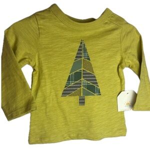 Baby 100% Organic Cotton Christmas Pine-tree Green Long Sleeve Shirt